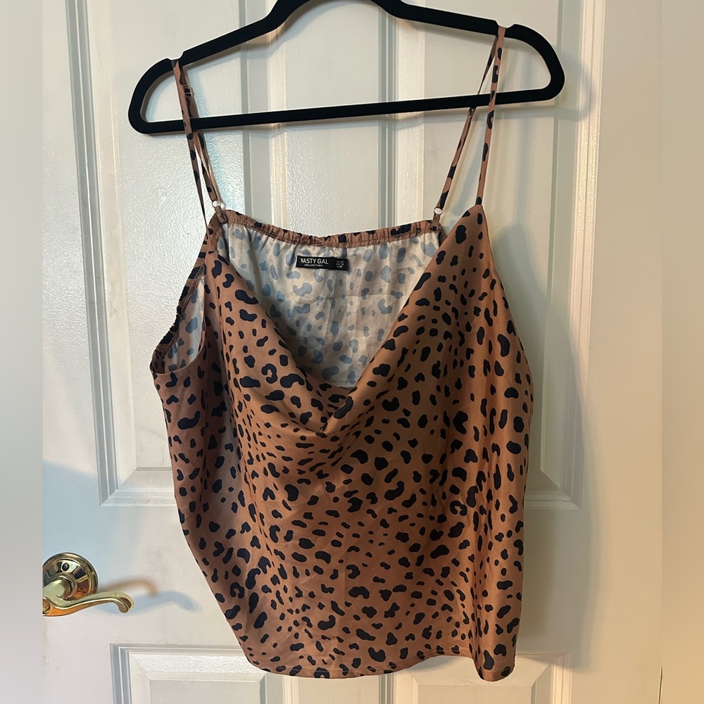 Nastygal cheetah print scoop neck tank top